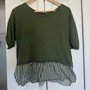 Sanctuary Green Striped Top